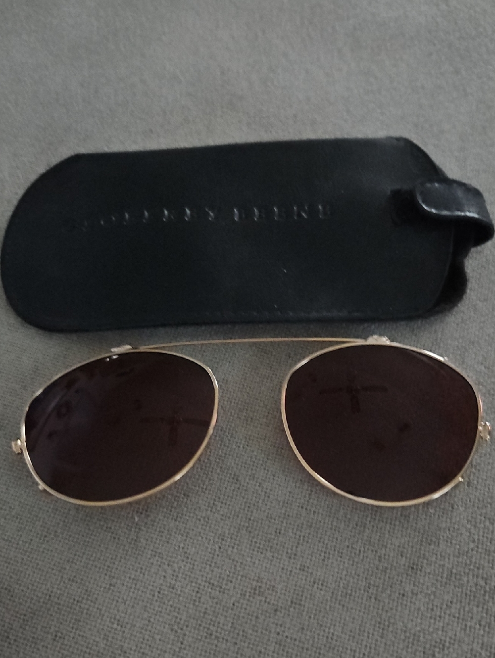 Geoffrey Beene Gold Frame Fitover Brown Lens Sunglasses